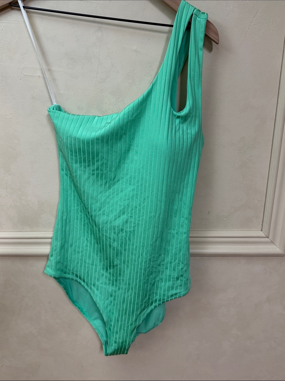 New! Aerie Ribbed Shine Asymmetrical One Piece Size Large Long
